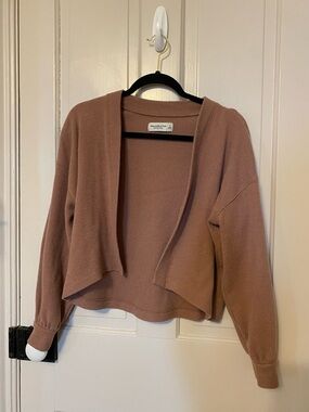 Abercrombie & Fitch Dusty Rose Open-Front Cardigan